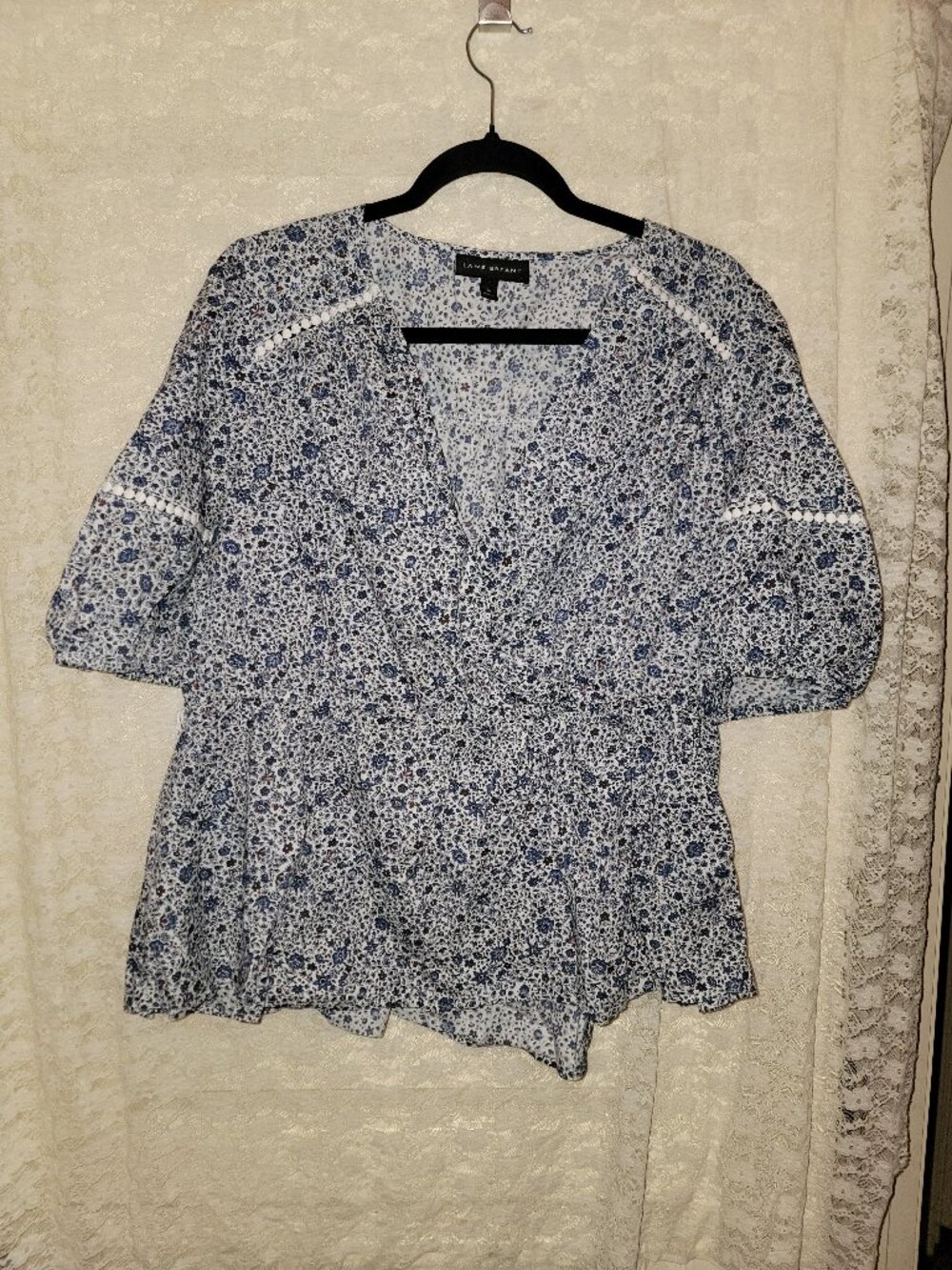 Blue White Cropped Shirt